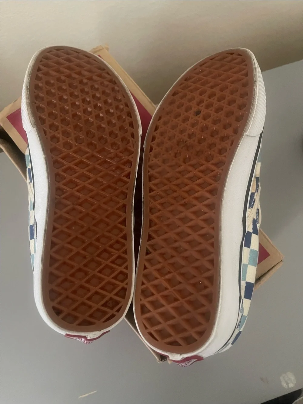Vans Kids Checkerboard Slip-On Sneakers - Navy & Light Teal